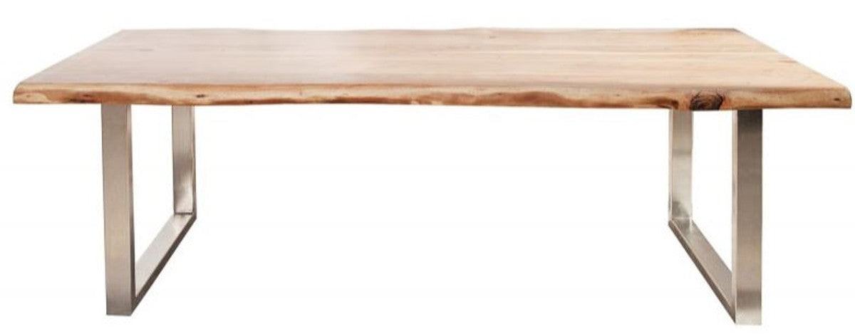 Designer Massivholz Esstisch Natur - Akazie - 200 x 100 x H.80 cm - Aus massivem Akazienholz