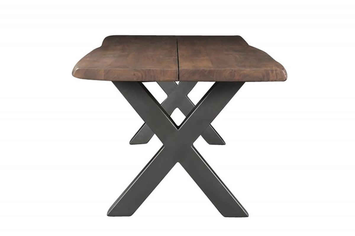 Massivholz Esstisch Akazie mit Eisengestell 200 x 100 x H.77 cm - Designer Tisch