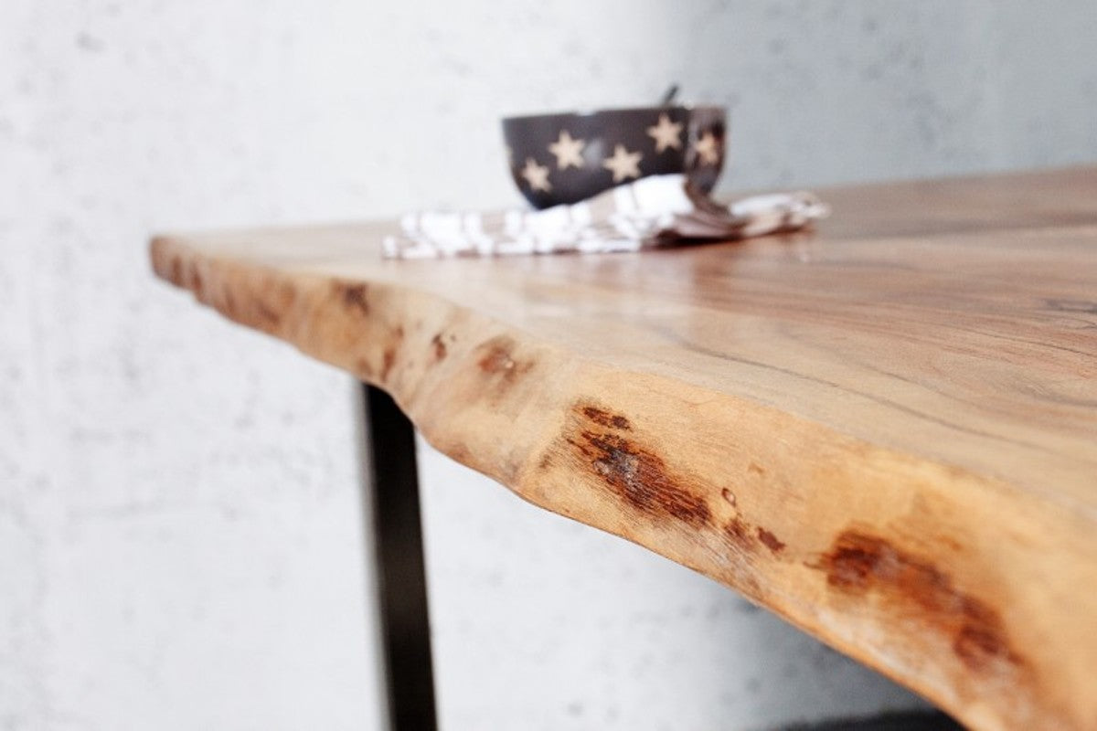 Designer Massivholz Esstisch Natur - Akazie - 200 x 100 x H.80 cm - Aus massivem Akazienholz