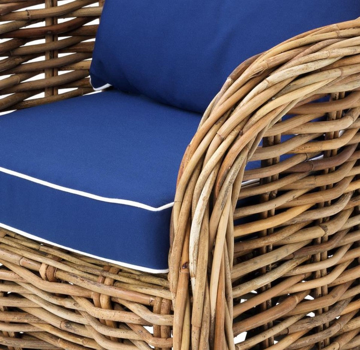 Designer Rattan Sessel 70 x 70 x H. 88 cm - Luxus Wohnzimmer Möbel