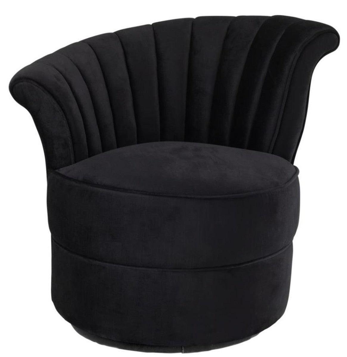 Designer Sessel Schwarz 56 x 66 x H. 72 cm - Luxus Drehsessel