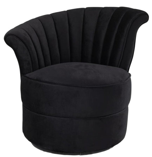 Designer Sessel Schwarz 56 x 66 x H. 72 cm - Luxus Drehsessel