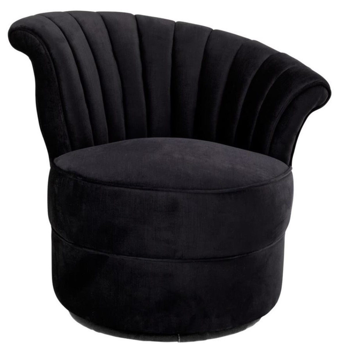 Designer Sessel Schwarz 56 x 66 x H. 72 cm - Luxus Drehsessel