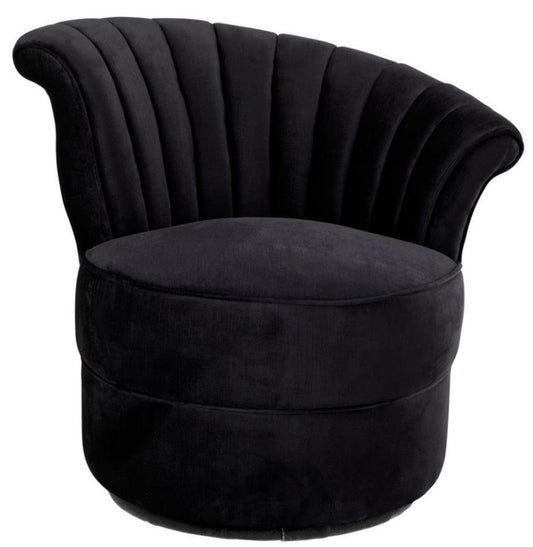 Designer Sessel Schwarz 56 x 66 x H. 72 cm - Luxus Drehsessel