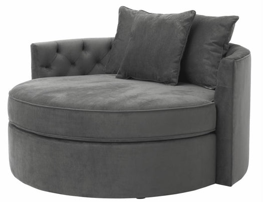 Designer Sofa Dunkelgrau 157 x 148 x H. 90 cm - Luxus Rundsofa