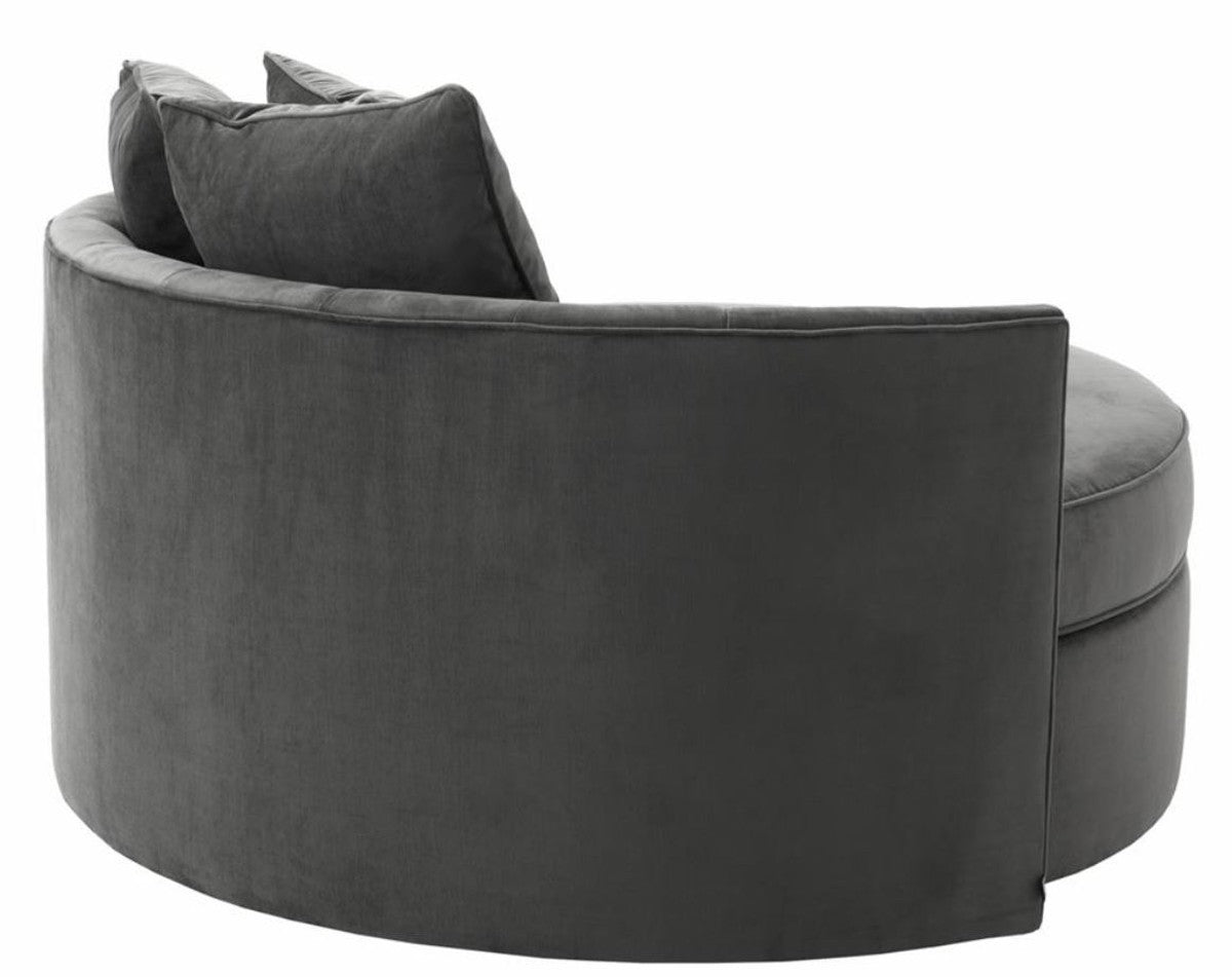 Designer Sofa Dunkelgrau 157 x 148 x H. 90 cm - Luxus Rundsofa