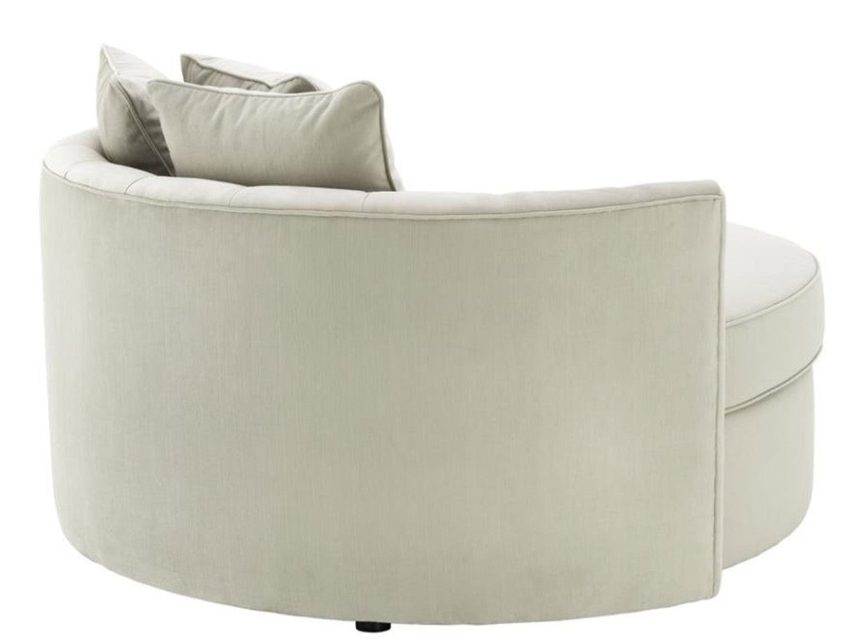 Designer Sofa Hellgrau 157 x 148 x H. 90 cm - Luxus Rundsofa