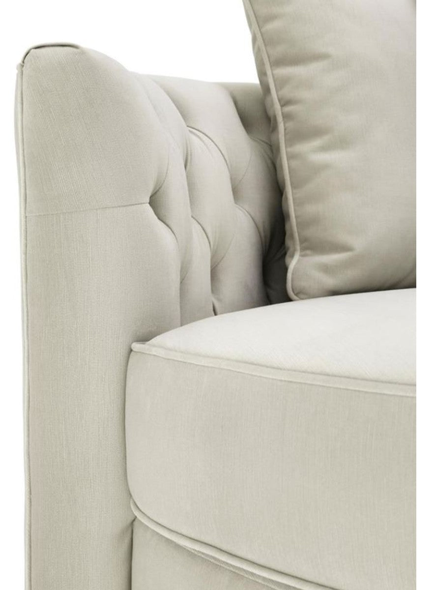 Designer Sofa Hellgrau 157 x 148 x H. 90 cm - Luxus Rundsofa