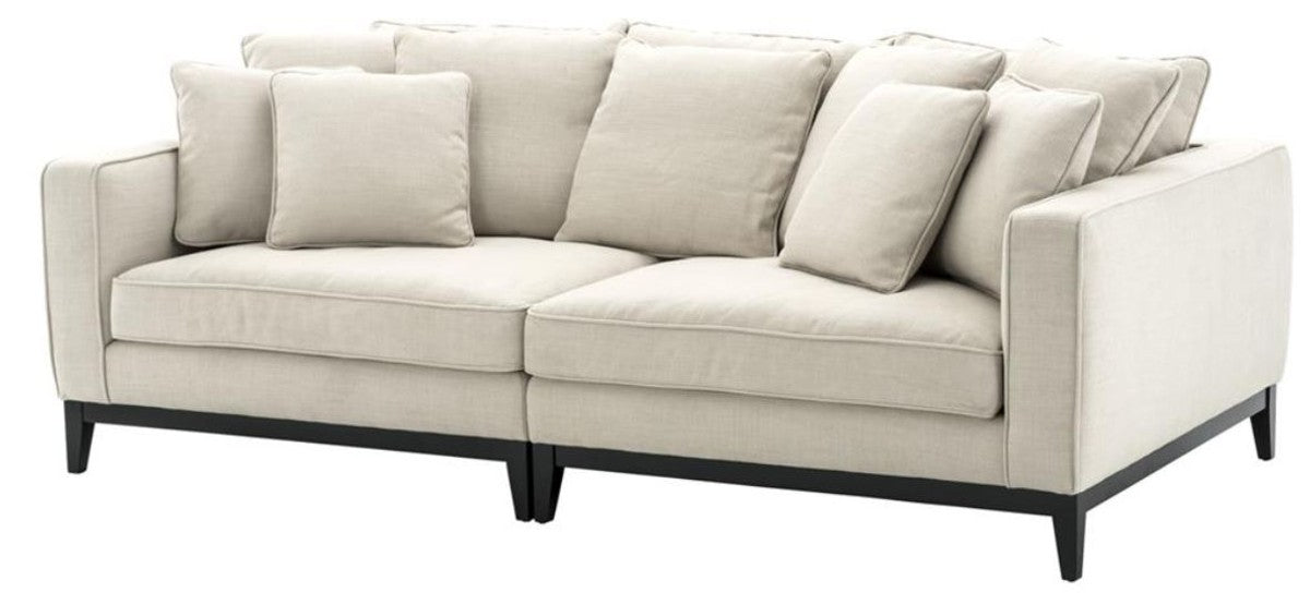 Wohnzimmer Sofa Naturfarbig 248 x 127 x H. 94 cm - Luxus Wohnzimmermöbel