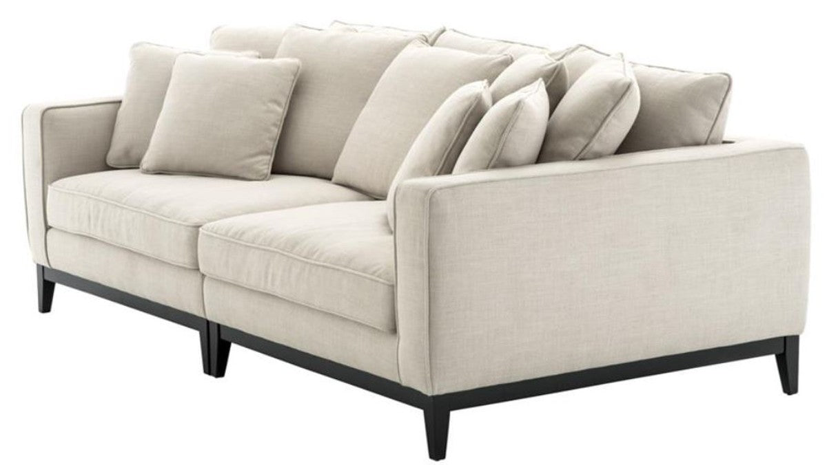 Wohnzimmer Sofa Naturfarbig 248 x 127 x H. 94 cm - Luxus Wohnzimmermöbel