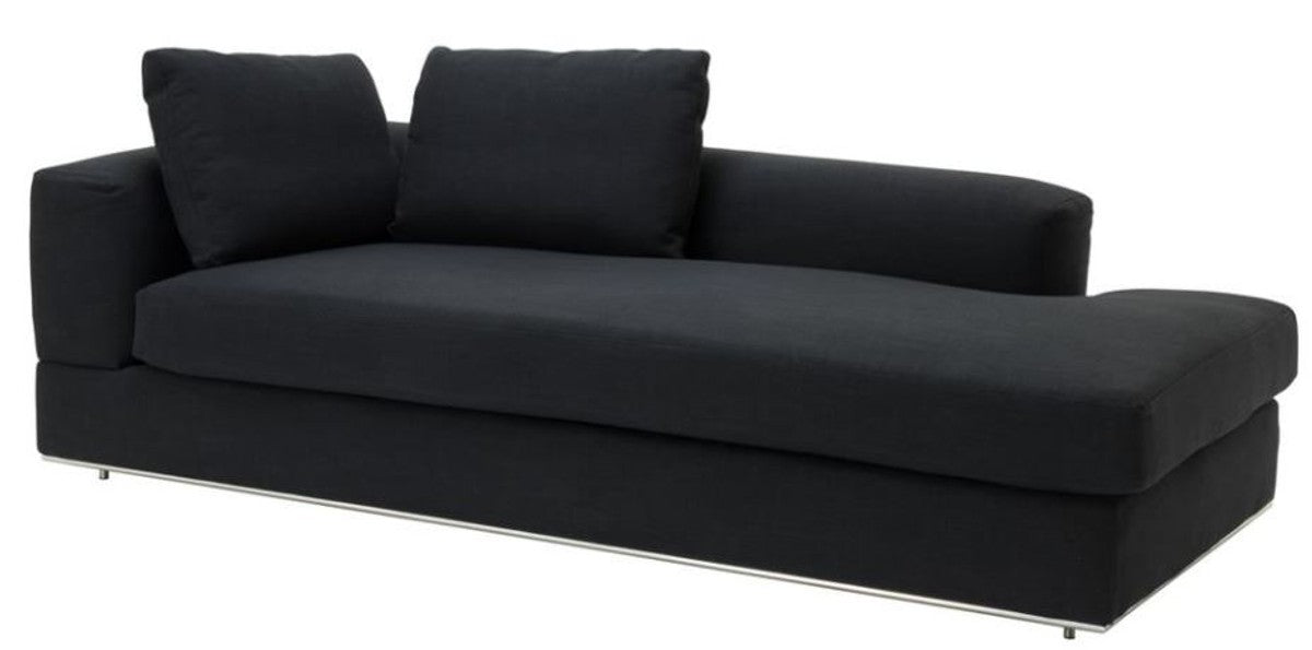 Designer Sofa Schwarz Linksseitig 231 x 101 x H. 85 cm - Luxus Wohnzimmer Möbel