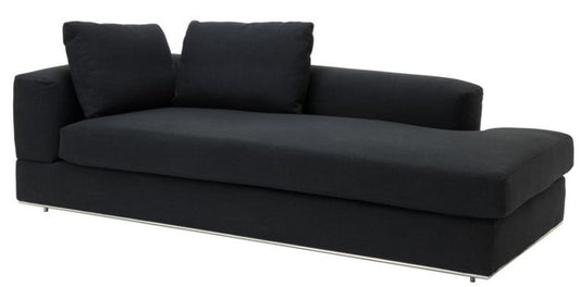 Designer Sofa Schwarz Linksseitig 231 x 101 x H. 85 cm - Luxus Wohnzimmer Möbel