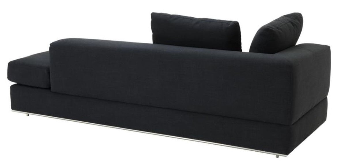 Designer Sofa Schwarz Linksseitig 231 x 101 x H. 85 cm - Luxus Wohnzimmer Möbel