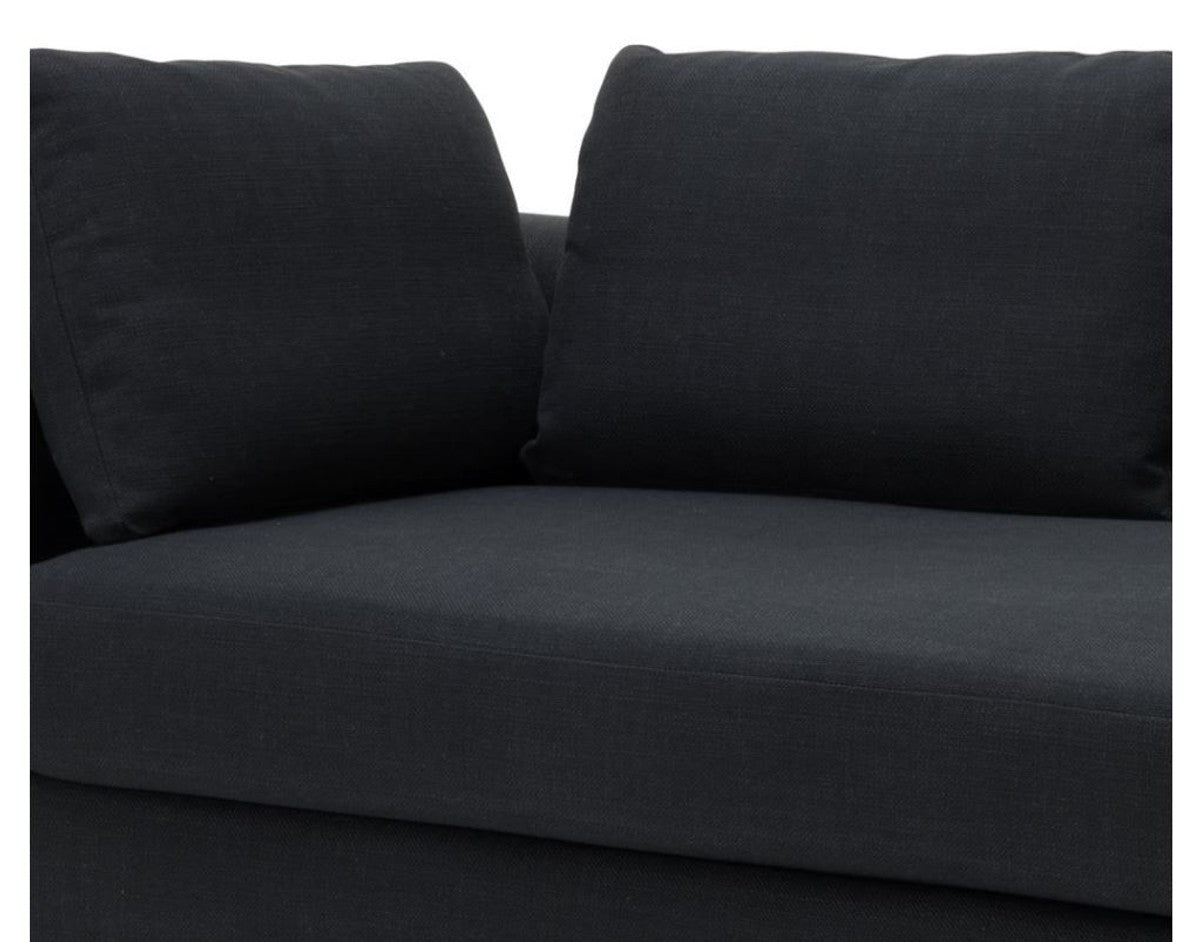 Designer Sofa Schwarz Linksseitig 231 x 101 x H. 85 cm - Luxus Wohnzimmer Möbel