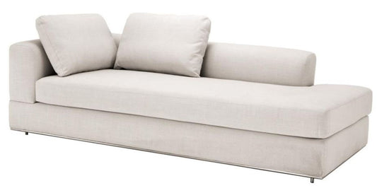 Designer Sofa Naturfarbig Linksseitig 231 x 101 x H. 85 cm - Luxus Wohnzimmer Möbel