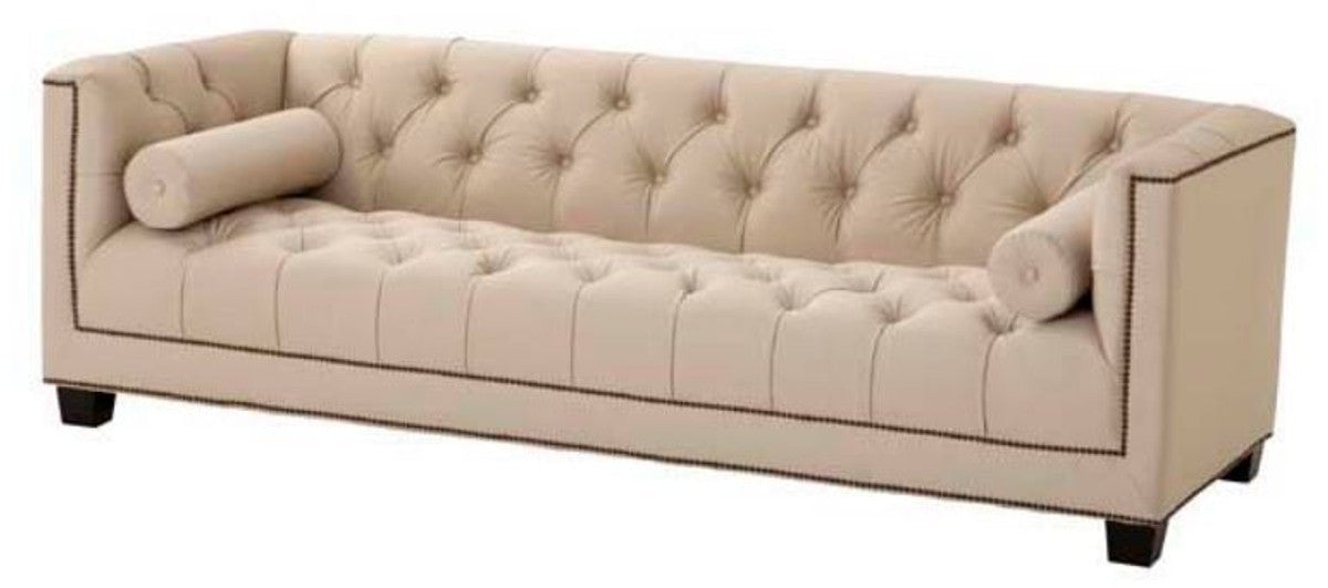 Designer Sofa Sandfarbig 230 x 85 x H. 72 cm - Luxus Hotel Kollektion