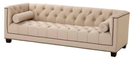 Designer Sofa Sandfarbig 230 x 85 x H. 72 cm - Luxus Hotel Kollektion