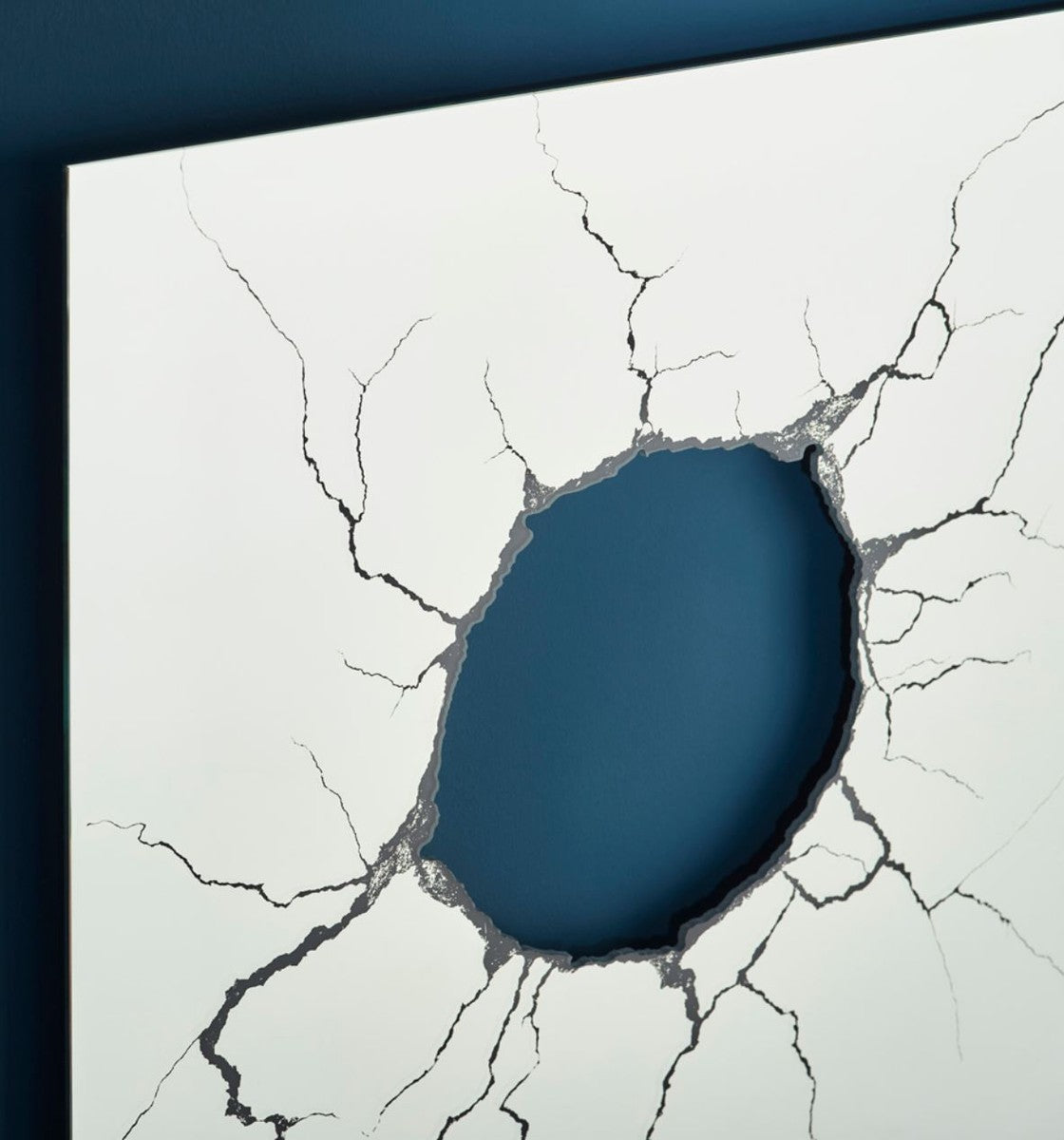 Luxus Wohnzimmer Wandspiegel 120 x H. 80 cm - Designer Spiegel mit Loch