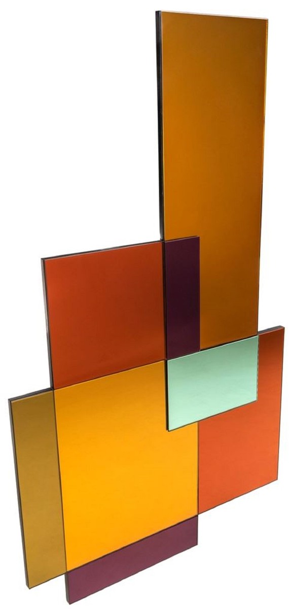 Designer Spiegel Mehrfarbig 80 x H. 140 cm - Garderobenspiegel - Wohnzimmer Spiegel - Handgefertigt - Luxus Qualität - Designer Möbel