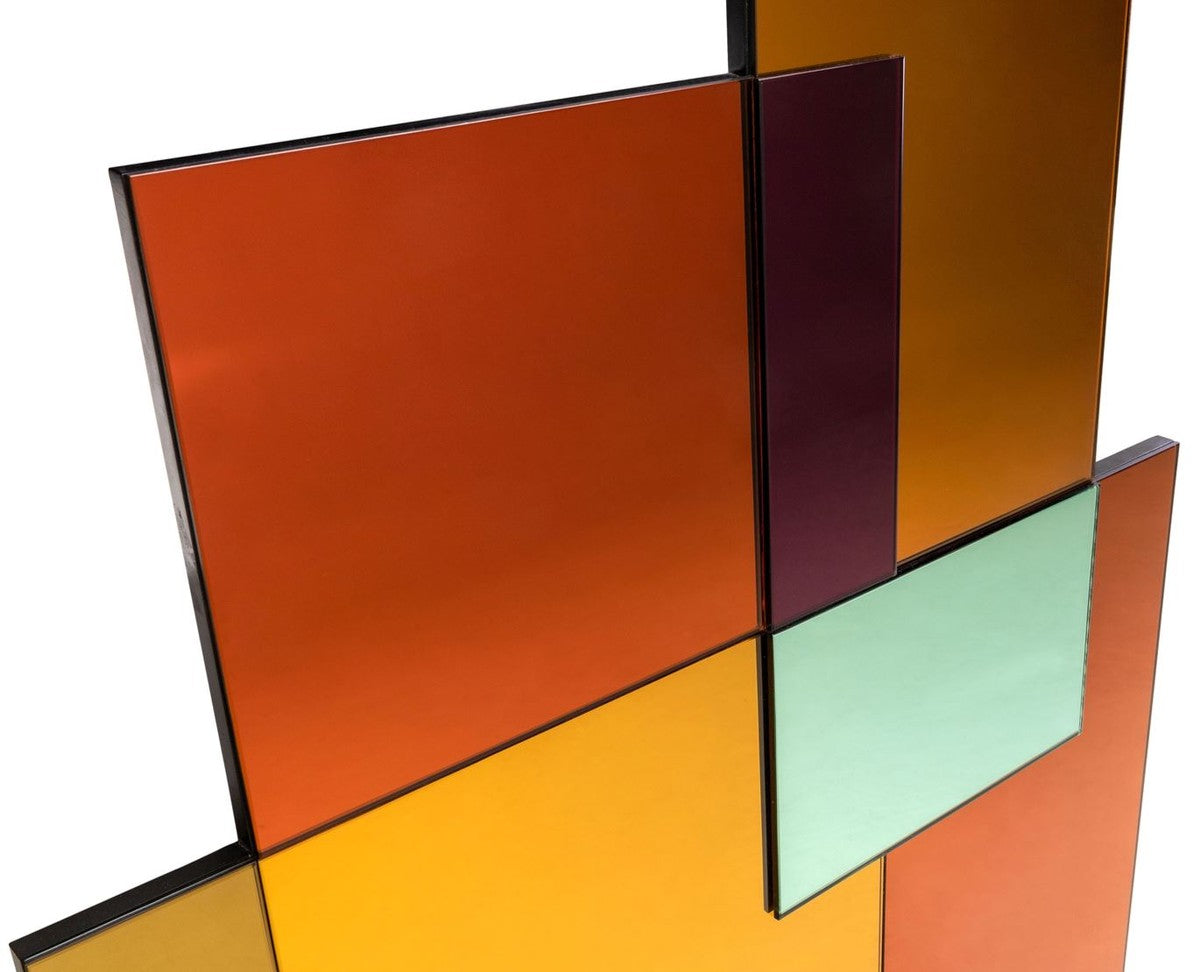 Designer Spiegel Mehrfarbig 80 x H. 140 cm - Garderobenspiegel - Wohnzimmer Spiegel - Handgefertigt - Luxus Qualität - Designer Möbel