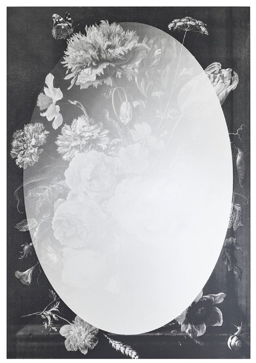 Designer Wandspiegel Schwarz / Grau 70 x H. 101,3 cm - Garderobenspiegel - Wohnzimmer Spiegel - Schlafzimmer Spiegel - Luxus Qualität