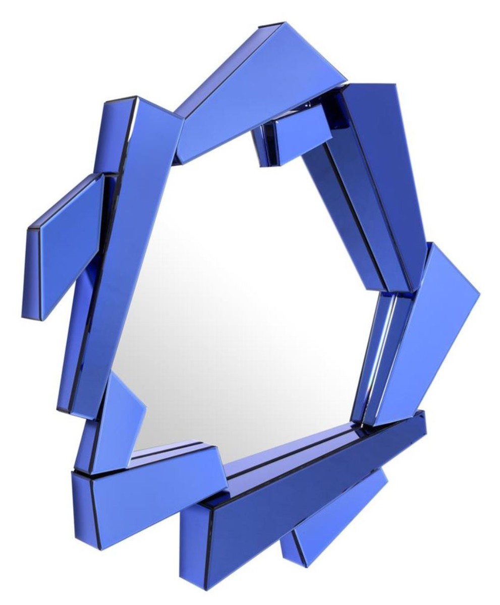 Luxus Wohnzimmer Spiegel Blau 102 x H. 123 cm - Designer Kollektion