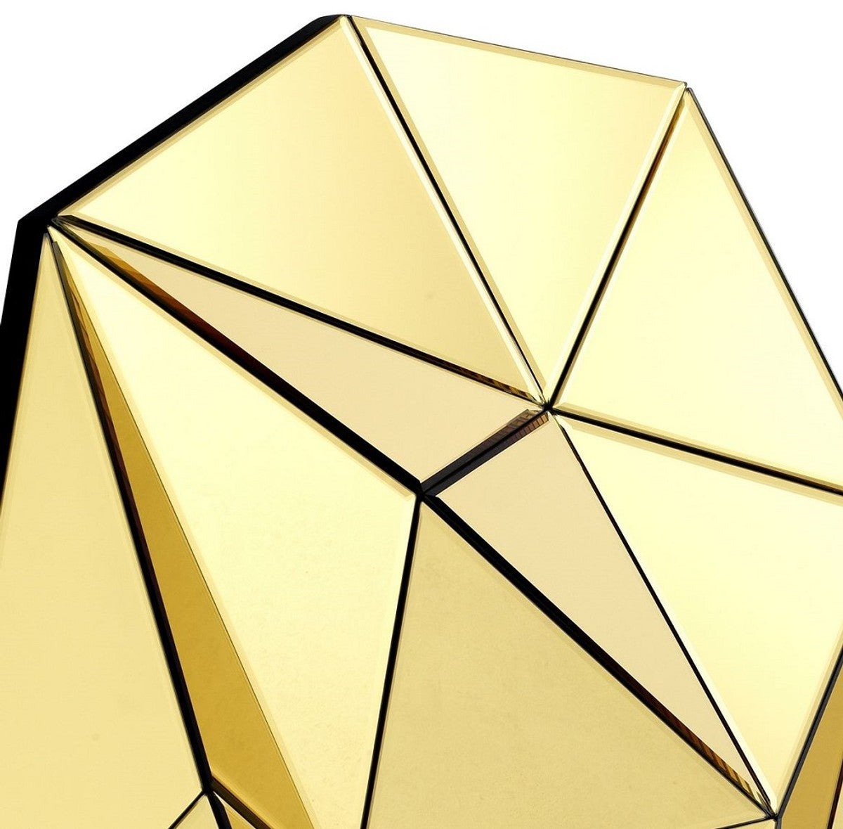 Designer Wandspiegel Gelb 100 x 13 x H. 100 cm - Luxus Spiegel - Wohnzimmer Spiegel - Luxus Qualität