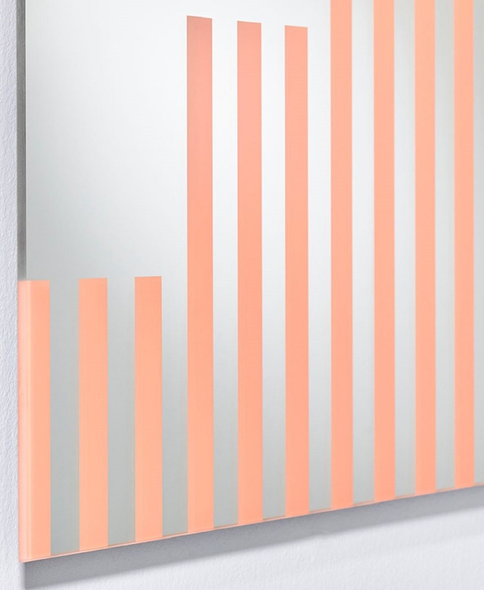 Designer Wandspiegel Hellrosa Streifen 50 x 1 x H. 150 cm - Wohnzimmer Spiegel - Schlafzimmer Spiegel - Garderoben Spiegel - Designer Möbel