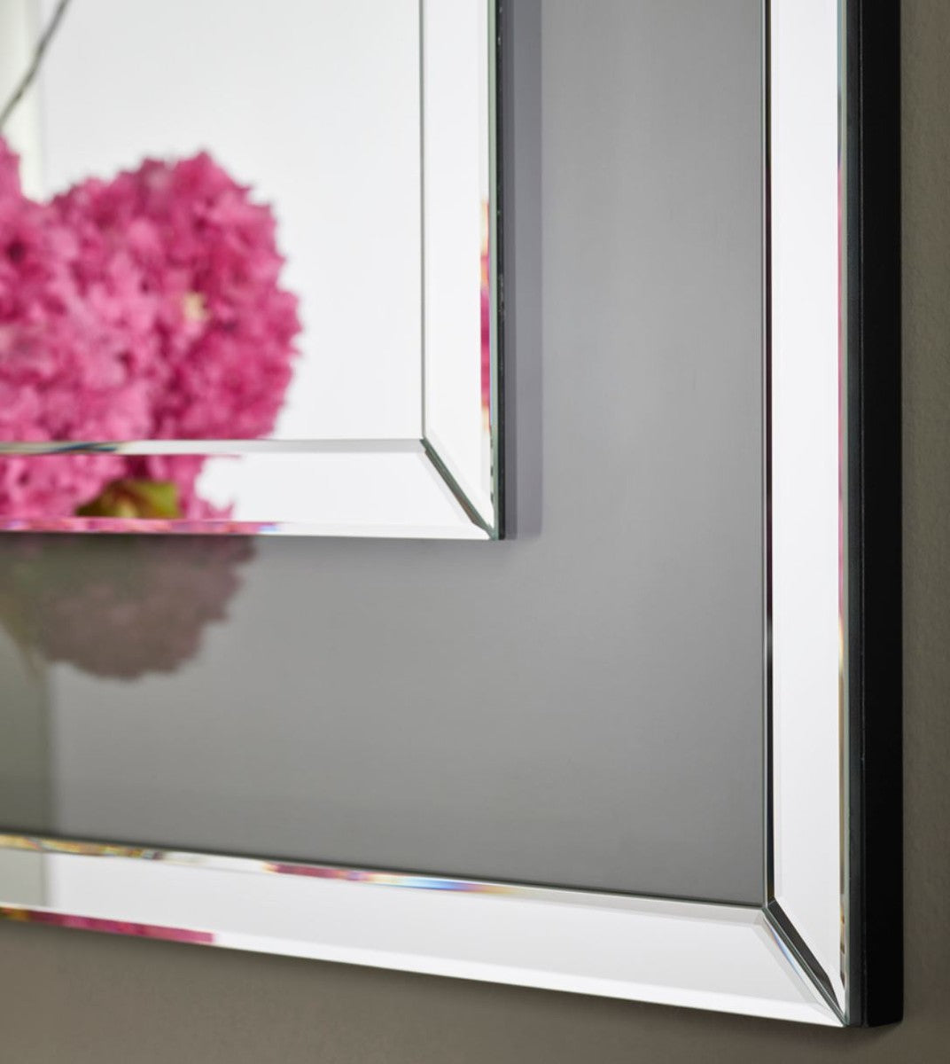 Designer Wandspiegel 90 x H. 90 cm - Wohnzimmer Spiegel - Garderoben Spiegel - Luxus Möbel