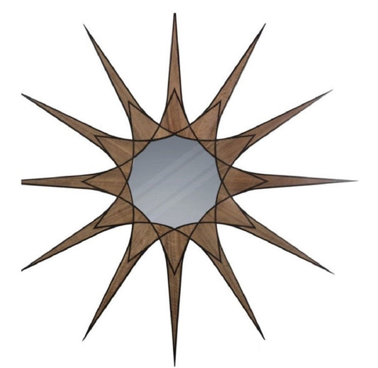 Designer Wandspiegel Braun / Schwarz 136 x H. 136 cm - Luxus Kollektion