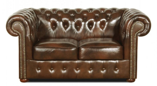 Echtleder 2er Sofa Dunkelbraun 160 x 90 x H. 78 cm - Luxus Qualität
