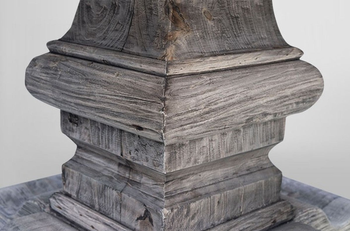 Landhaus Esstisch Rund Eiche Rustic Grey - Barock Stil Tisch Eiche Massiv