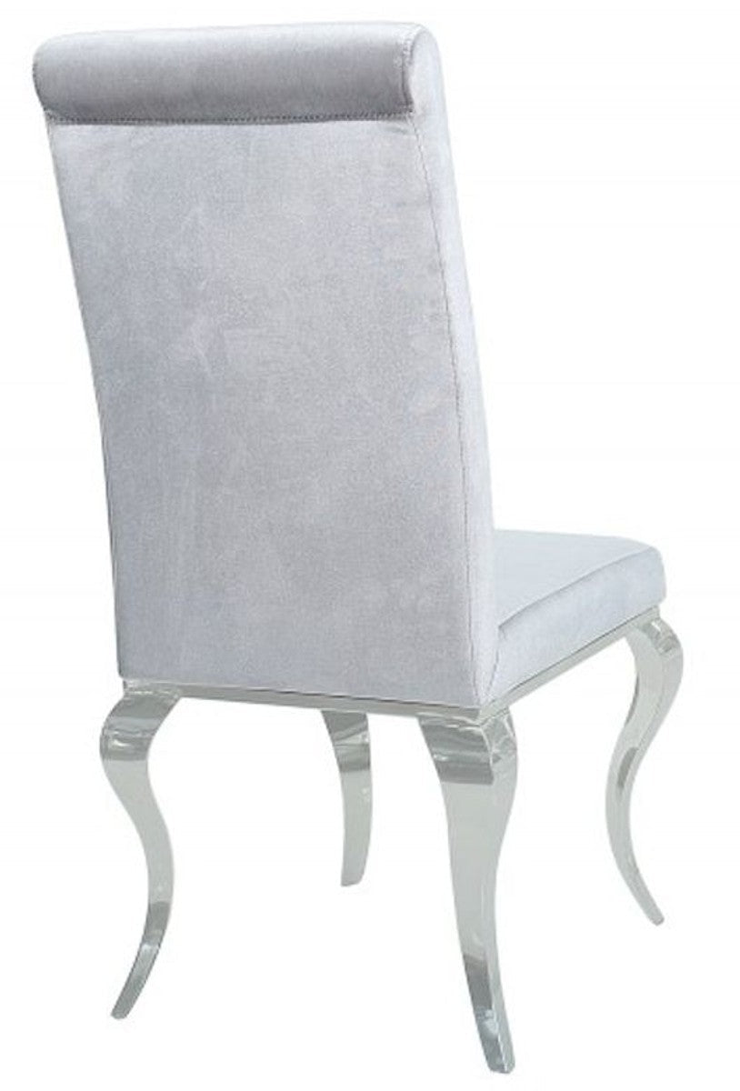 Esszimmer Stuhl Silbergrau / Silber - Designer Stuhl - Modern Barock