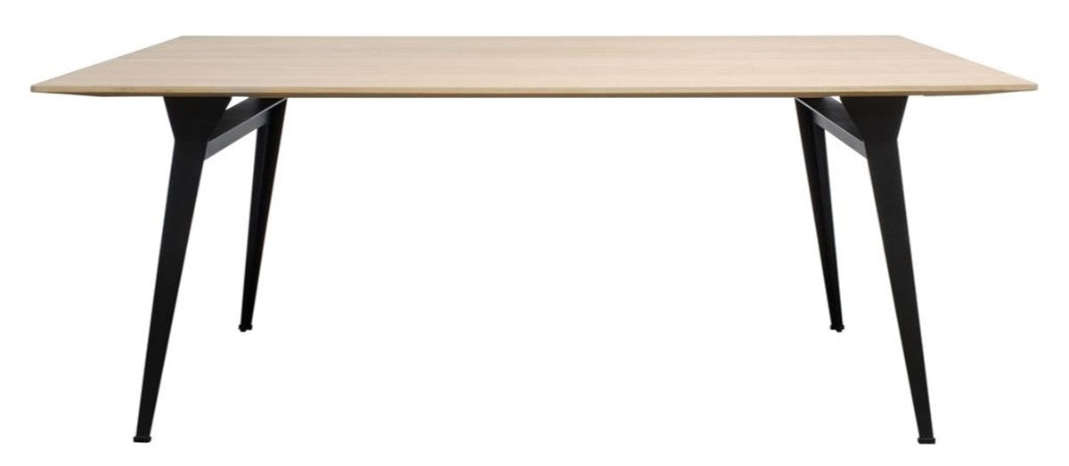 Esstisch Naturfarben / Schwarz - Luxus Esszimmermöbel