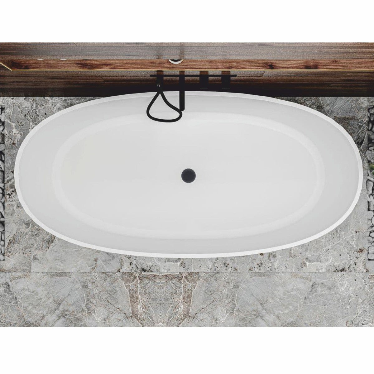 Freistehende Luxus Badewanne Hochglanz Weiß 169,4 cm - Badezimmer Möbel