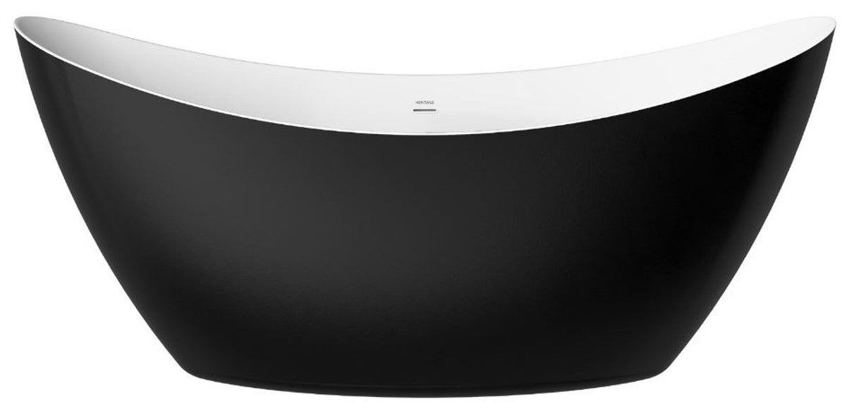 Freistehende Luxus Acryl Badewanne Schwarz / Weiß 173 x 73 x H. 75 cm - Luxus Bad Accessoires - Luxus Kollektion