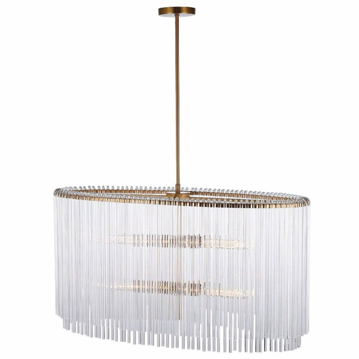 Glas Kronleuchter Gold 60 x 55 x H. 45 cm - Ovaler Kronleuchter