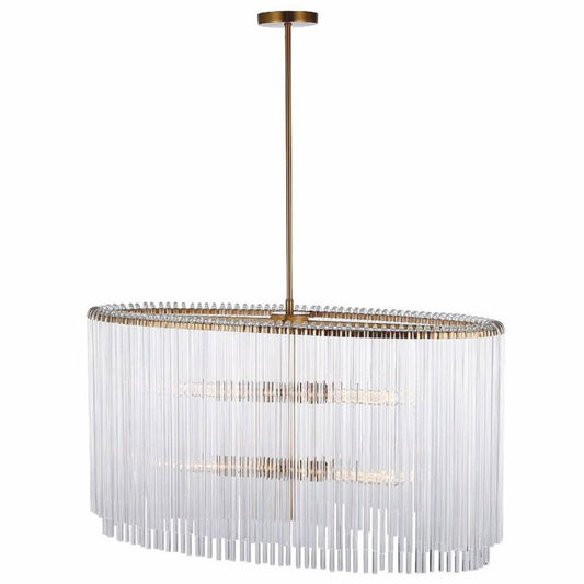 Glas Kronleuchter Gold 60 x 55 x H. 45 cm - Ovaler Kronleuchter