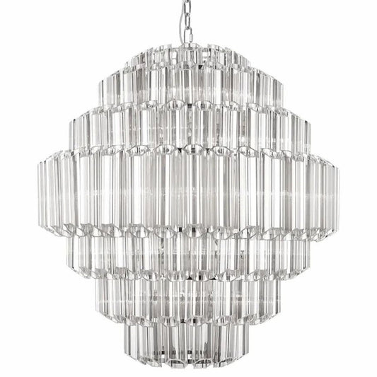 Glas Kronleuchter Silber Ø 80 x H. 93 cm - Runder Kronleuchter