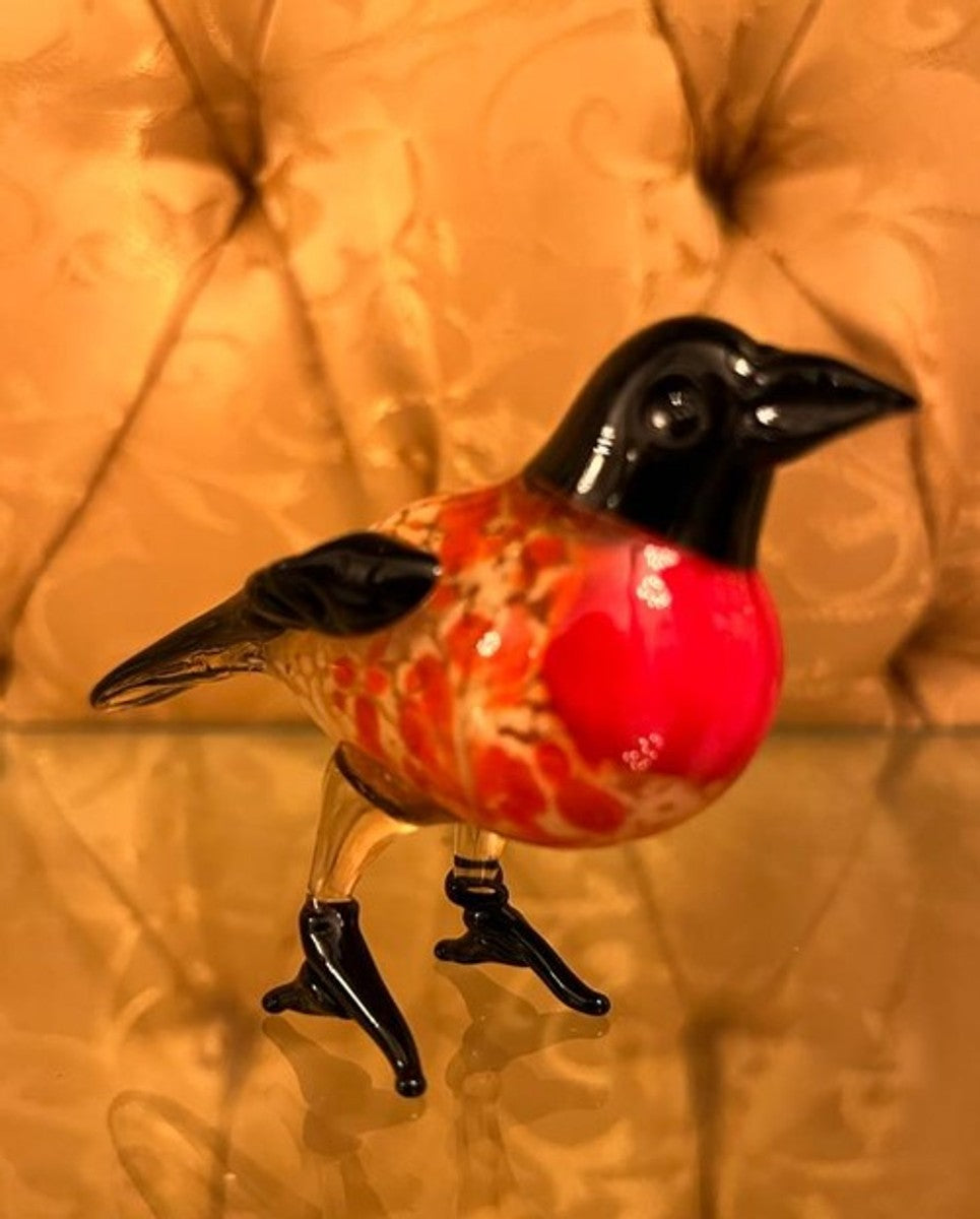 Glasfigur Chickadee Vogel - bunte Dekofigur aus Glas - Figur Skulptur Deko Dekoration Geschenk