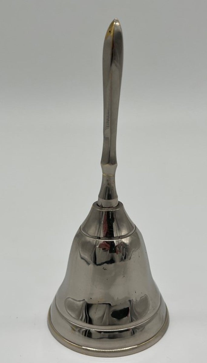 Handglocke Messing vernickelt Ø 4.5 x H. 11 cm - Tischglocke - Service Glocke - Gastronomie Glocke - Hotel Glocke - Hotel & Gastronomie Deko Accessoires
