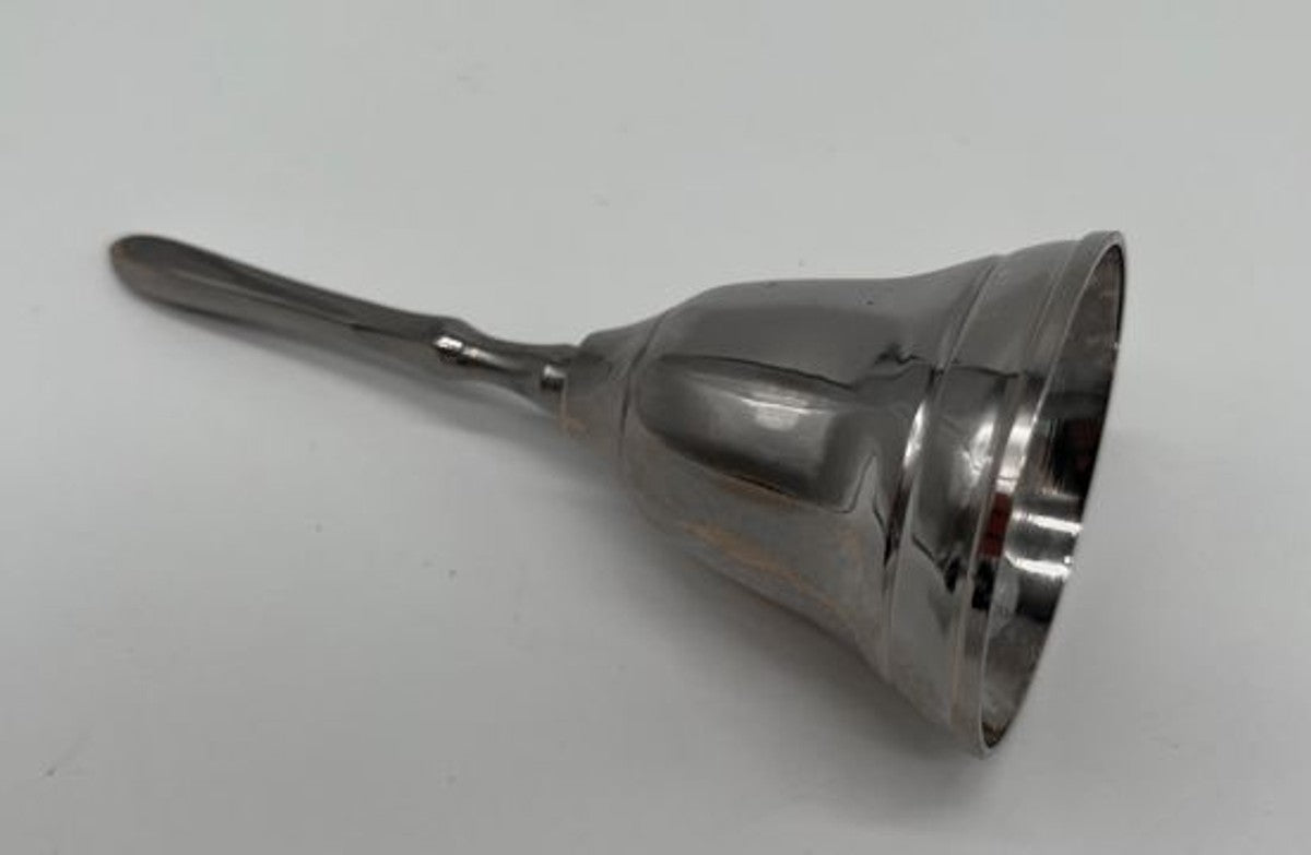 Handglocke Messing vernickelt Ø 4.5 x H. 11 cm - Tischglocke - Service Glocke - Gastronomie Glocke - Hotel Glocke - Hotel & Gastronomie Deko Accessoires