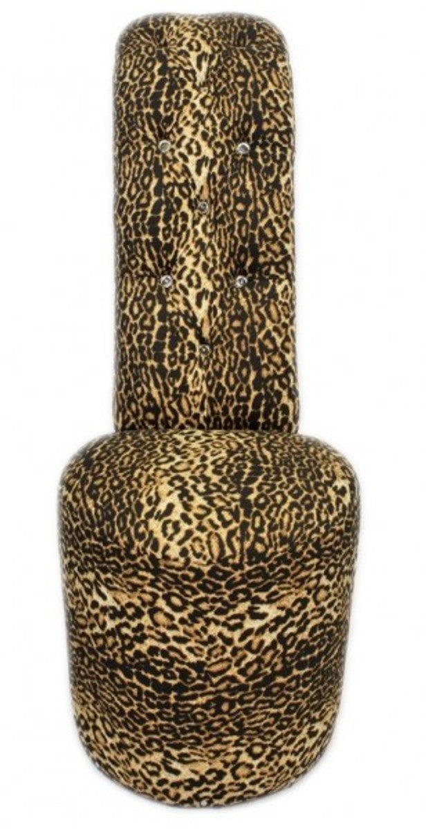 High Heel Sessel Schuh Sessel mit Dekosteinen Leopard - Designer Sessel - Club Möbel Stuhl