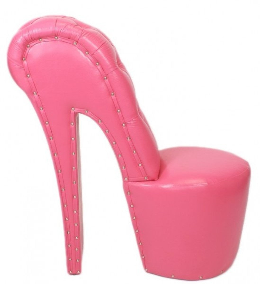 High Heel Sessel mit Dekosteinen Rosa Luxus Design - Designer Sessel - Club Möbel - Schuh Stuhl Sessel