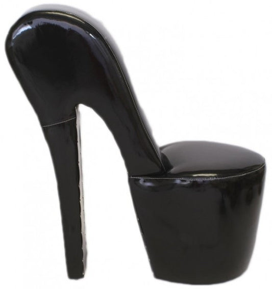 High Heel Sessel Schwarz Lack Luxus Design - Designer Sessel - Club Möbel - Schuh Stuhl Sessel