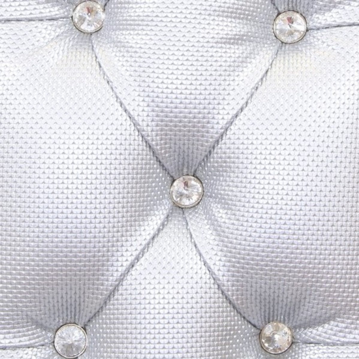 High Heel Sessel mit Dekosteinen Silber Luxus Design - Designer Sessel - Club Möbel - Schuh Stuhl Sessel