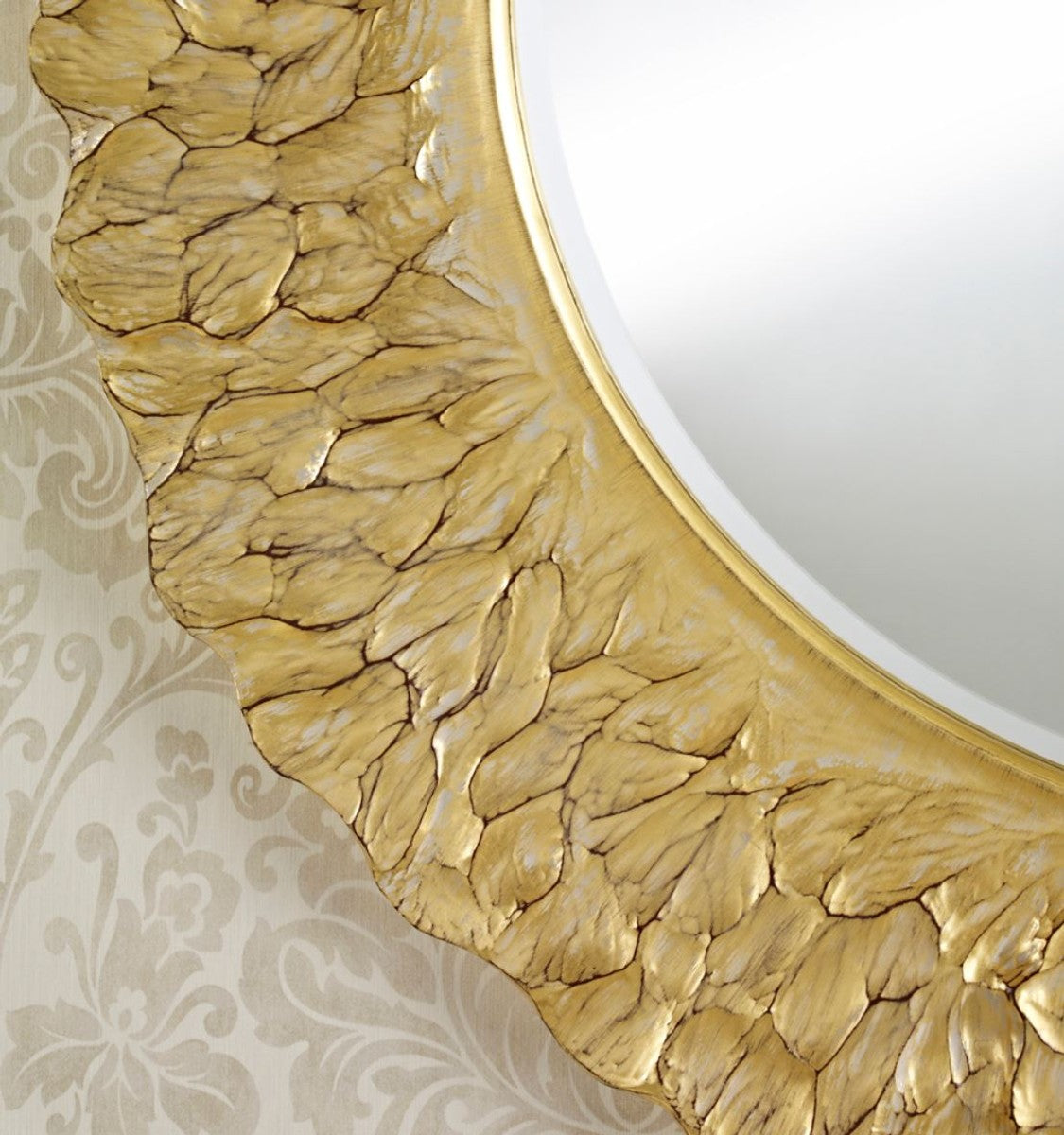 Hotel / Restaurant Spiegel Gold Rund Ø 110 cm - Luxus Qualität Runder Spiele