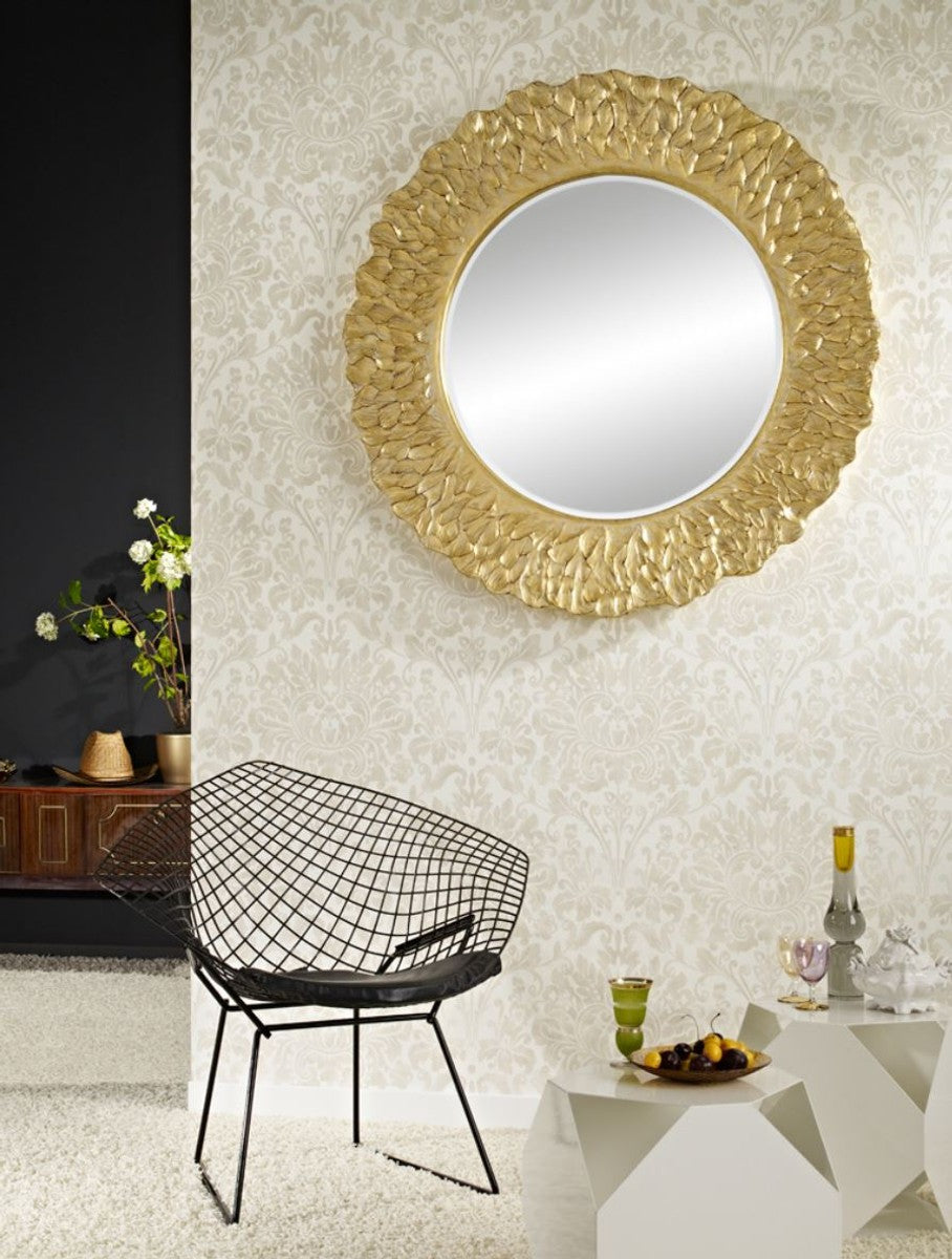 Hotel / Restaurant Spiegel Gold Rund Ø 110 cm - Luxus Qualität Runder Spiele