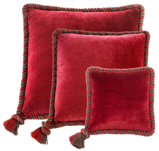 Zierkissen 3er Set rot - Luxus Wohnzimmer / Hotel Kollektion