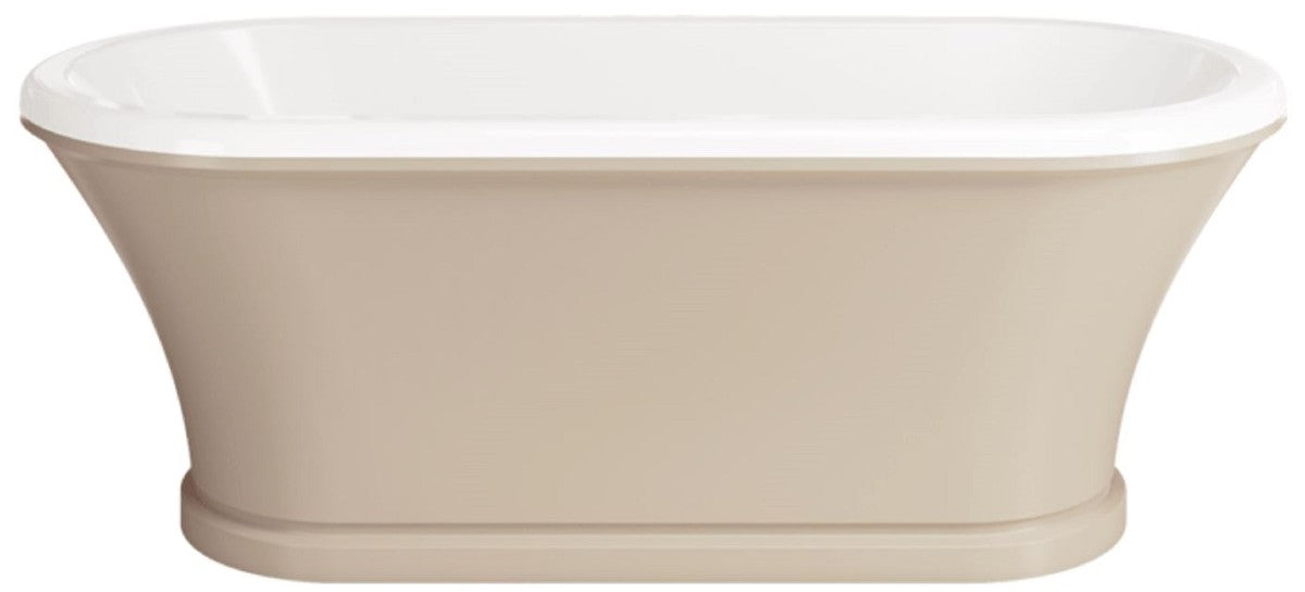 Jugendstil Badewanne Beige / Weiß 170 cm - Freistehende Retro Stil Badewanne
